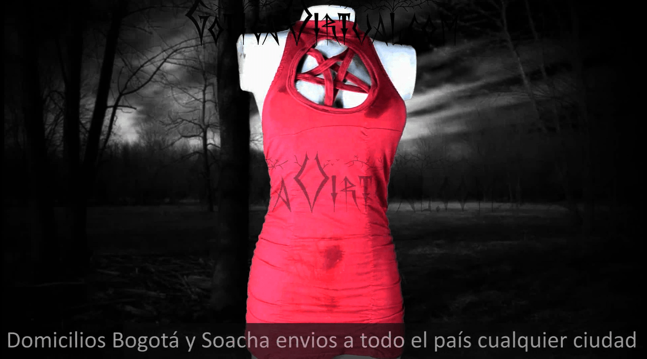 blusa roja pentagrama sexy rock gotico metal bogota soacha cali popayan pereira manizales envios colombia